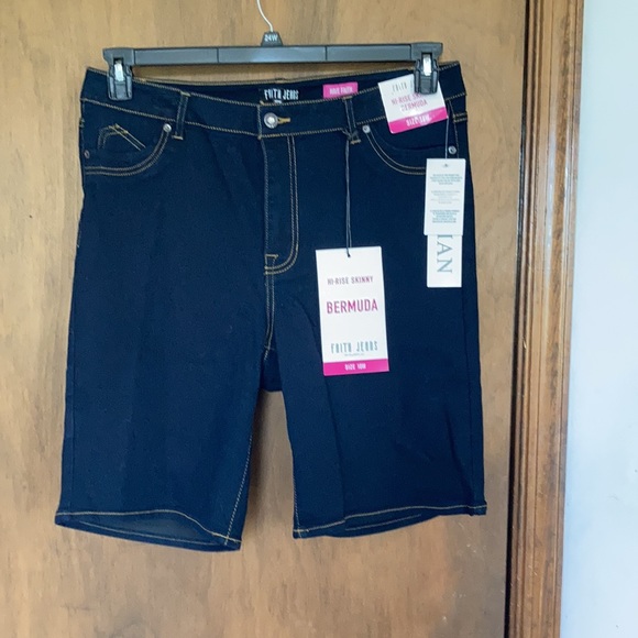 Faith Jeans high rise skinny Bermuda jean short 18W - Picture 10 of 17